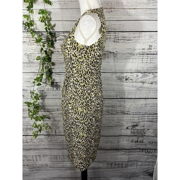 J Crew Dress size 2 Lime Green Purple Pique Straight Wedding Cocktail Evening - Picture 10 of 12